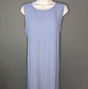 Vintage Freeport Studio Women's Dress Maxi Periwinkle Floral *Flawed*